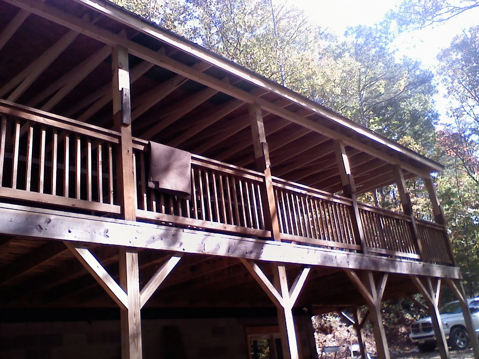 Timber framing under a new elevated porch and deck — Roof Leak Repair in Craigsville by Roofing Brothers